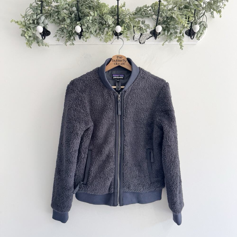 Patagonia Women's Los Gatos Bomber sherpa Jacket Gray Small CP
